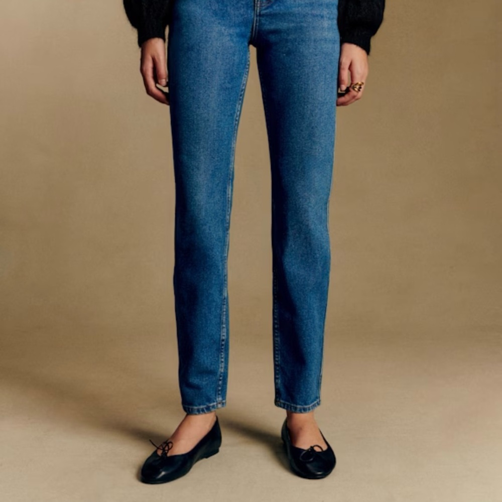 Sezane Blue Straight Leg Jeans - Picture 2 of 9